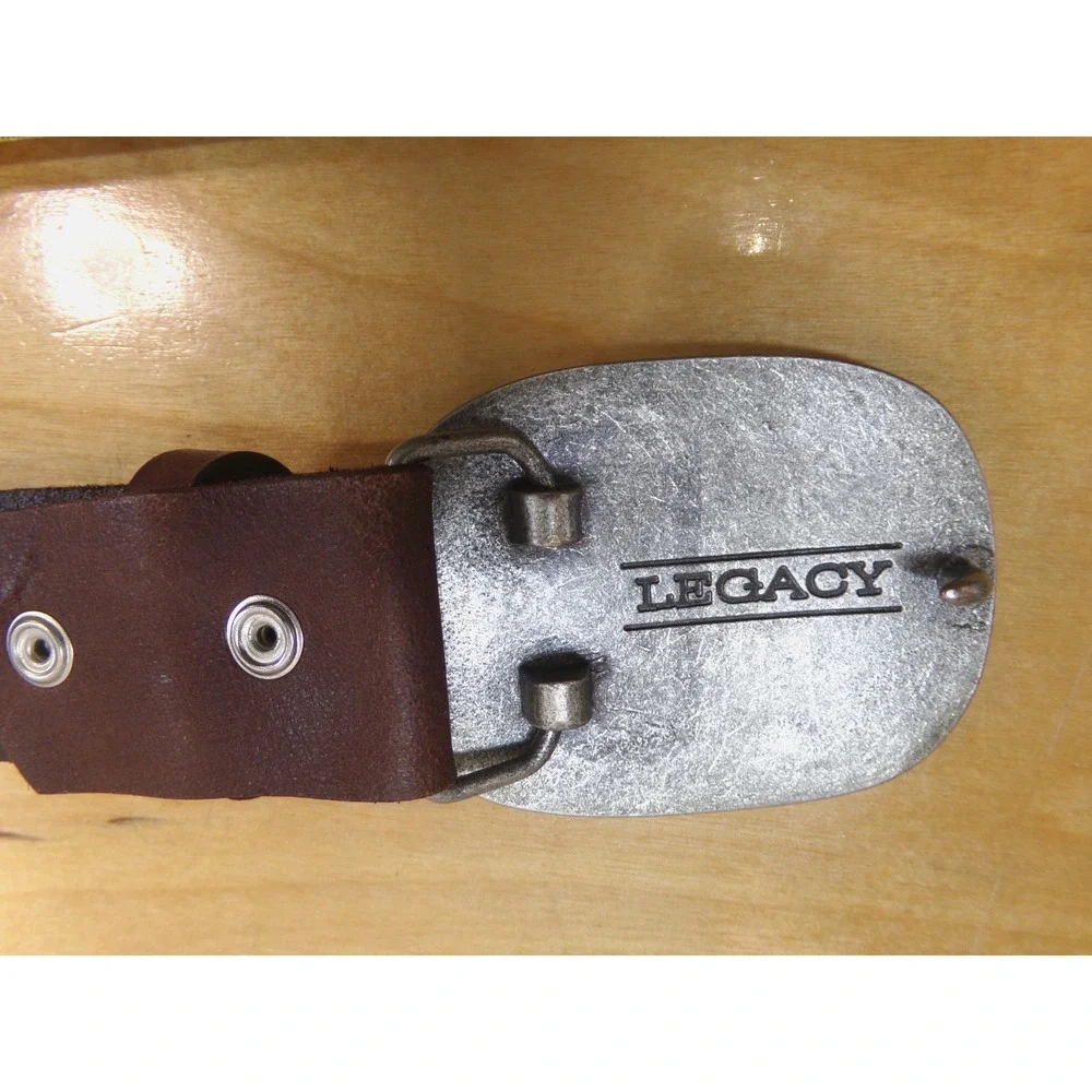 Legacy Brown‎ Leather Belt Size L with NCAA Clemson University Tiger Paw Buckle